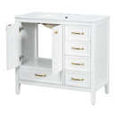 Elegant Vintage Bathroom Vanity With Sink and Soft Closing Drawers by HouseOfZazla