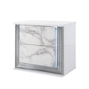 Moon - Marble Nightstand With LED - White by HouseOfZazla