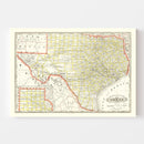 Vintage Railroad Map of Texas 1888