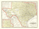 Vintage Railroad Map of Texas 1888