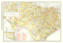 Vintage Map of Texas 1918