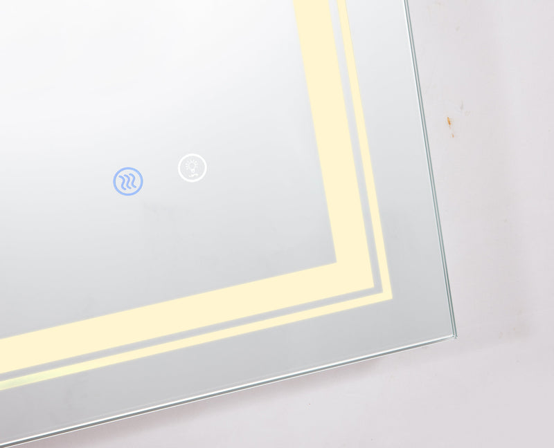 32x24 LED Lighted Bathroom Wall Mounted Mirror with High Lumen+Anti-Fog Separately Control+Dimmer Function