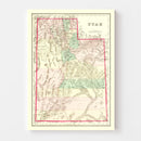Vintage Map of Utah 1876