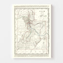 Vintage Map of Utah 1895