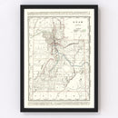 Vintage Map of Utah 1895