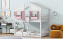 House Bunk Bed With Roof, Window, Window Box, Door, With Safety Guardrails And Ladder by Unique Piece Furniture