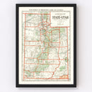Vintage Map of Utah 1916