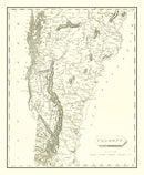 Vintage Map of Vermont 1804