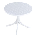 Modern Round Table, Waterproof, UV Resistant And Durable - White by HouseOfZazla