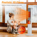 1500W Ceramic Tower Heater with 3D Flame & Remote Control