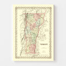 Vintage Map of Vermont 1855