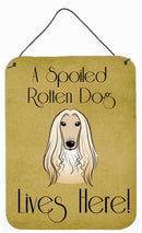 Afghan Hound Spoiled Dog Lives Here Wall or Door Hanging Prints BB1492DS1216
