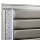 Modern Panel Bed Wit Tufted Design And Integrated LED Lighting by HouseOfZazla