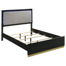 5 Piece California King Bedroom Set With Upholstered Headboard - Black by HouseOfZazla