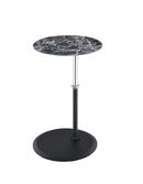 Orbit - 15.5" End Table With Height Adjustable Marble Textured Top by HouseOfZazla