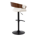 Elisa - Mid Century Modern Adjustable Barstool With Swivel & Rounded T Footrest (Set of 2) by HouseOfZazla