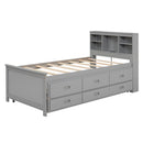 Platform Bed With Storage Headboard, USB, Trundle And 3 Drawers