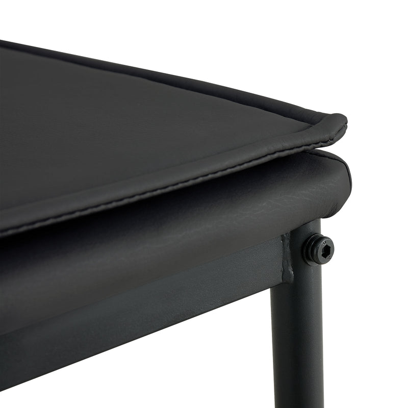 5 Pieces Dining Table Set for 4, Kitchen Room Tempered Glass Dining Table, 4 Faux Leather Chairs, Black