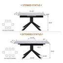 Rectangular Dining Table With Geometric Legs For Dining Room - Light Gray