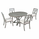 Dining Set With Extendable Round Table And 4 Upholstered Chairs by HouseOfZazla