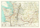 Vintage Railroad Map of Washington 1928