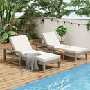 Outdoor Lounge Chairs, 5 Position Chaise Lounge With Adjustable Backrest (Set of 2) - Gray by HouseOfZazla