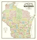 Vintage Railroad Map of Wisconsin 1873