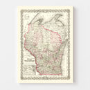 Vintage Map of Wisconsin 1878