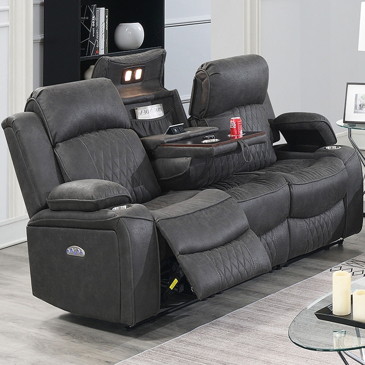 Power Motion Living Room Set With USB Port, Adjustable Headrest, Cup Holder, photo 18 of 28