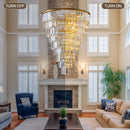 48-Inch Gold Tiered Crystal Tube Chandelier by HouseOfZazla