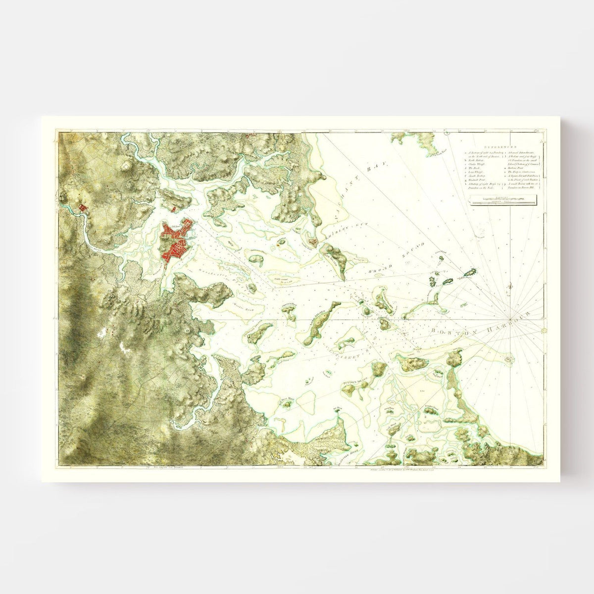 Vintage Boston Harbor Map 1775, photo 4 of 5