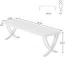 78.74" Two Person Desk Industrial Double Computer Desk with Metal Frame