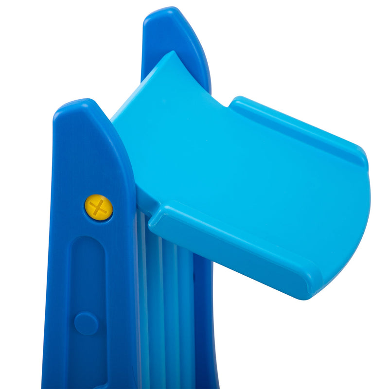 3 in 1 Kids Climber and Slide, Toddler Play Set with Basketball Hoop and Ball, Indoor Outdoor Freestanding Slide for Preschool Boys Girls, Blue Dolphin