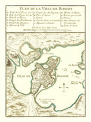 Vintage Map of Boston, Massachusetts 1764