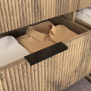 Modern 6 Drawer Cabinet With Metal Rounded Corners And Exquisite Handles Multi Functional Storage - Natural Wood by HouseOfZazla