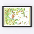 Vintage Map of Boston, Massachusetts 1788