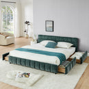 Modern Platform Bed Frame With Thick Fabric by Unique Piece Furniture