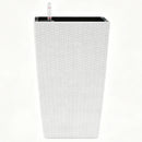 Square Large Planter With Automatic Watering System For Home And Garden (Set of 2) - White
