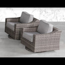 Swivel Patio Chair With Luxurious Cushions Perfect For Outdoor Relaxation (Set of 2) - Gray Mix by HouseOfZazla