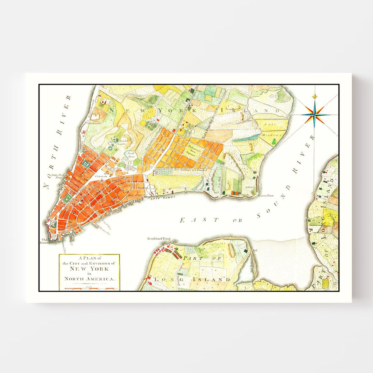 Vintage Map of New York City, New York 1776, photo 4 of 5