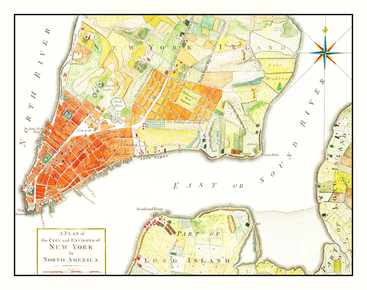 Vintage Map of New York City, New York 1776, photo 5 of 5