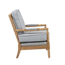 Arm Chair With Open Back Spindle Design, Padded Armrests by HouseOfZazla
