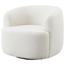 Hudson Faux Sheepskin Upholstered Swivel Chair Natural by Unique Piece Furniture