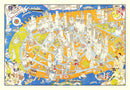 Vintage Pictorial Map of Downtown Manhattan, NY 1938