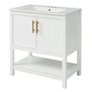 Elegant Bathroom Vanity With Ceramic Sink And Versatile Storage by HouseOfZazla