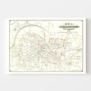 Vintage Map of Nashville, Tennessee 1879