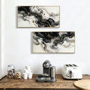 Large Framed And Abstract Wall Art, Minimalist Canvas Prints (Set of 2) - White / Black by Unique Piece Furniture