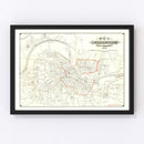 Vintage Map of Nashville, Tennessee 1879