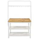 Cowichan - Kitchen Island Counter Table With Pot Rack - White