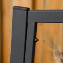 50" Metal Garden Bench, Black Outdoor Bench for 2 People, Park-Style Patio Seating, Decor with Smooth Armrests, Slatted Seat and Backrest, Black